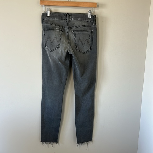 MOTHER Looker Ankle Fray Jean Last Chance Saloon Gray Distressed Sz 27 - Picture 9 of 15